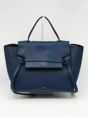 Celine Navy Blue Structured Satchel